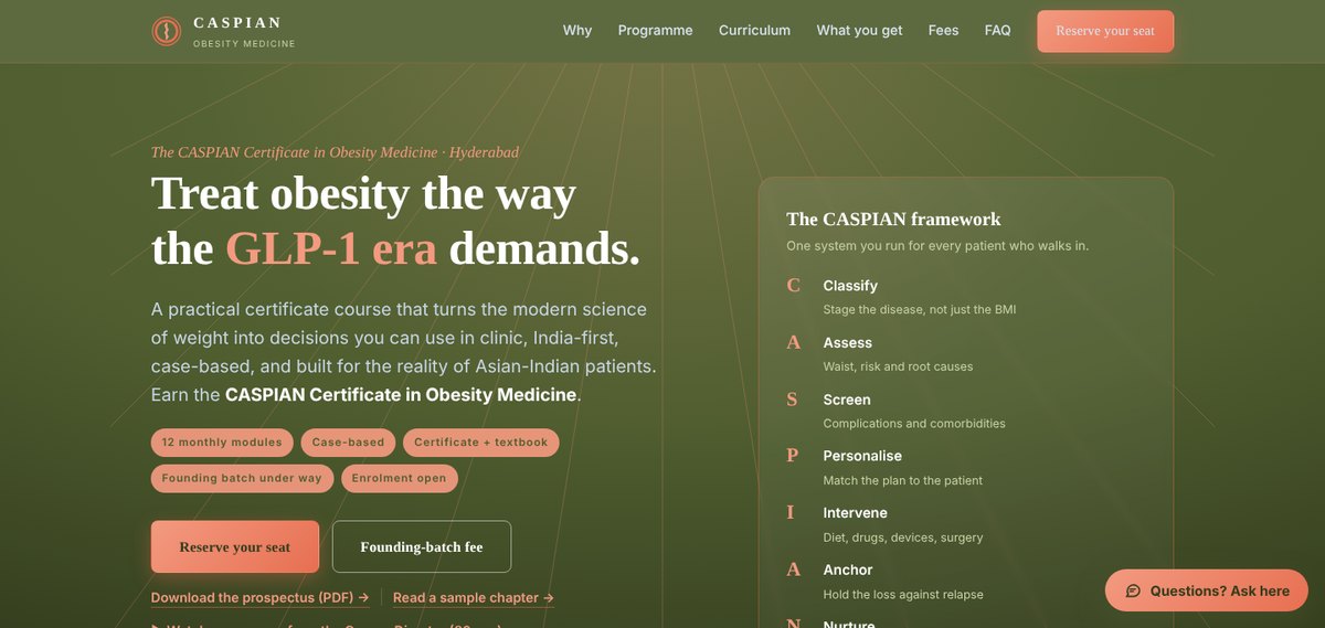 Homepage of caspianobesity.com